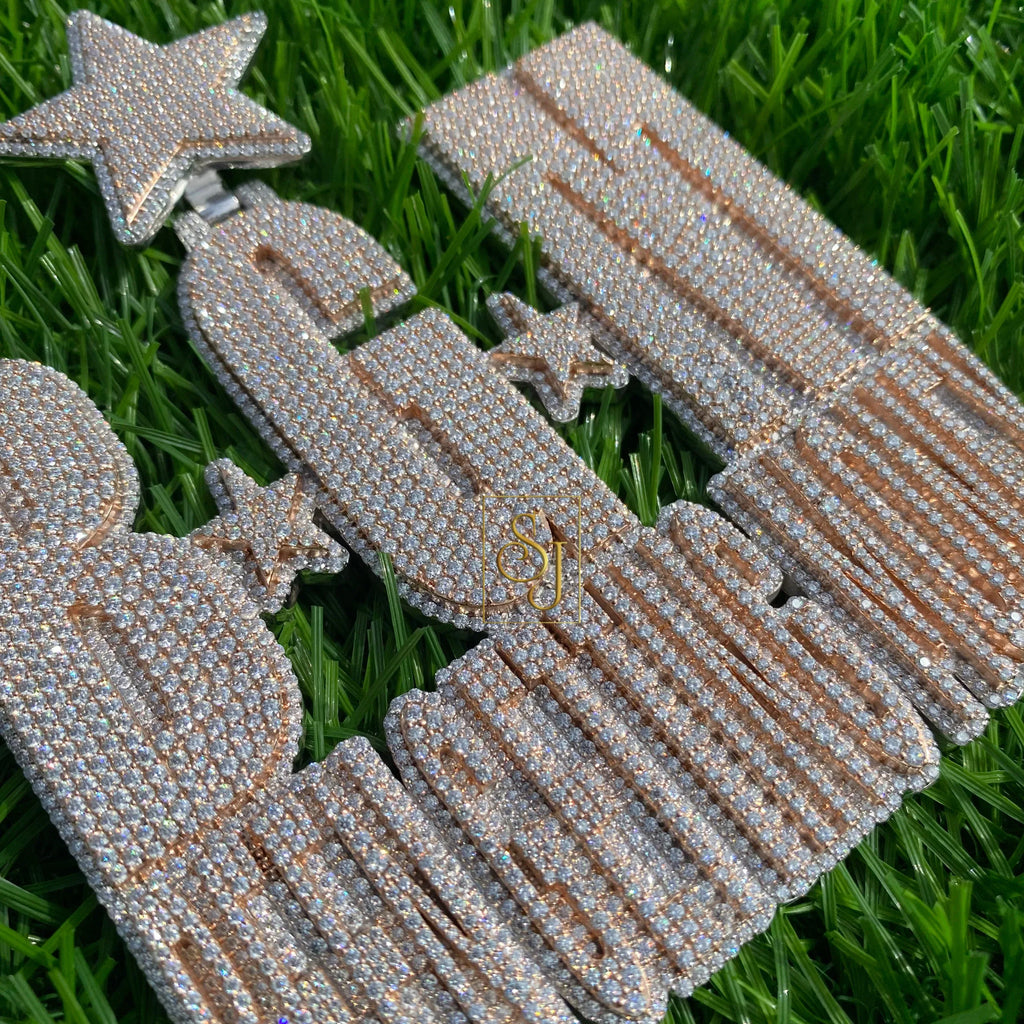 Custom Letter BGM Diamond Pendant - 41.76 CTW