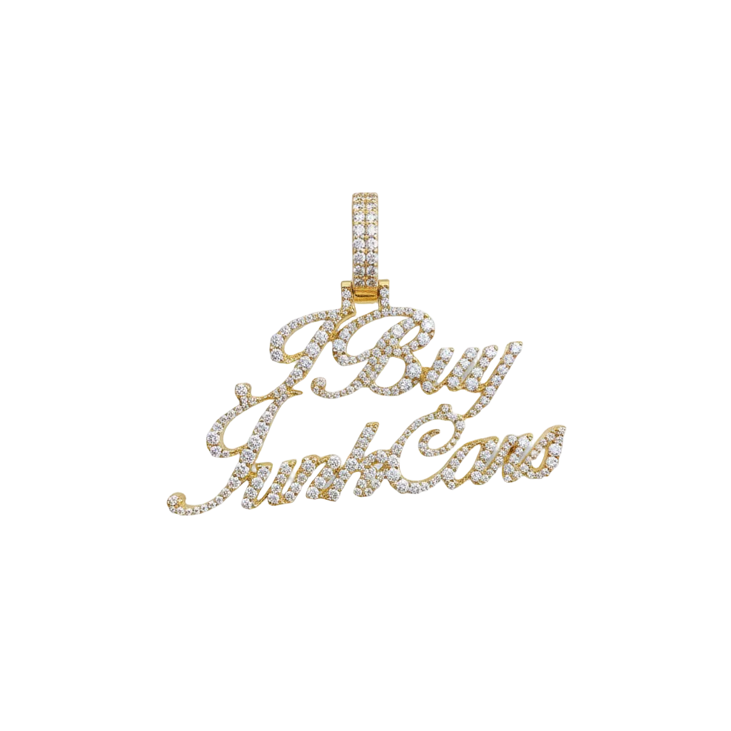 Custom JUNK CARS Letter Diamond iced out Pendant - 2.04 CTW
