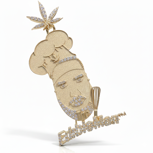 14K Gold Edible Man Diamond Pendant Premium VVS Natural Diamonds - 0.51 CTW