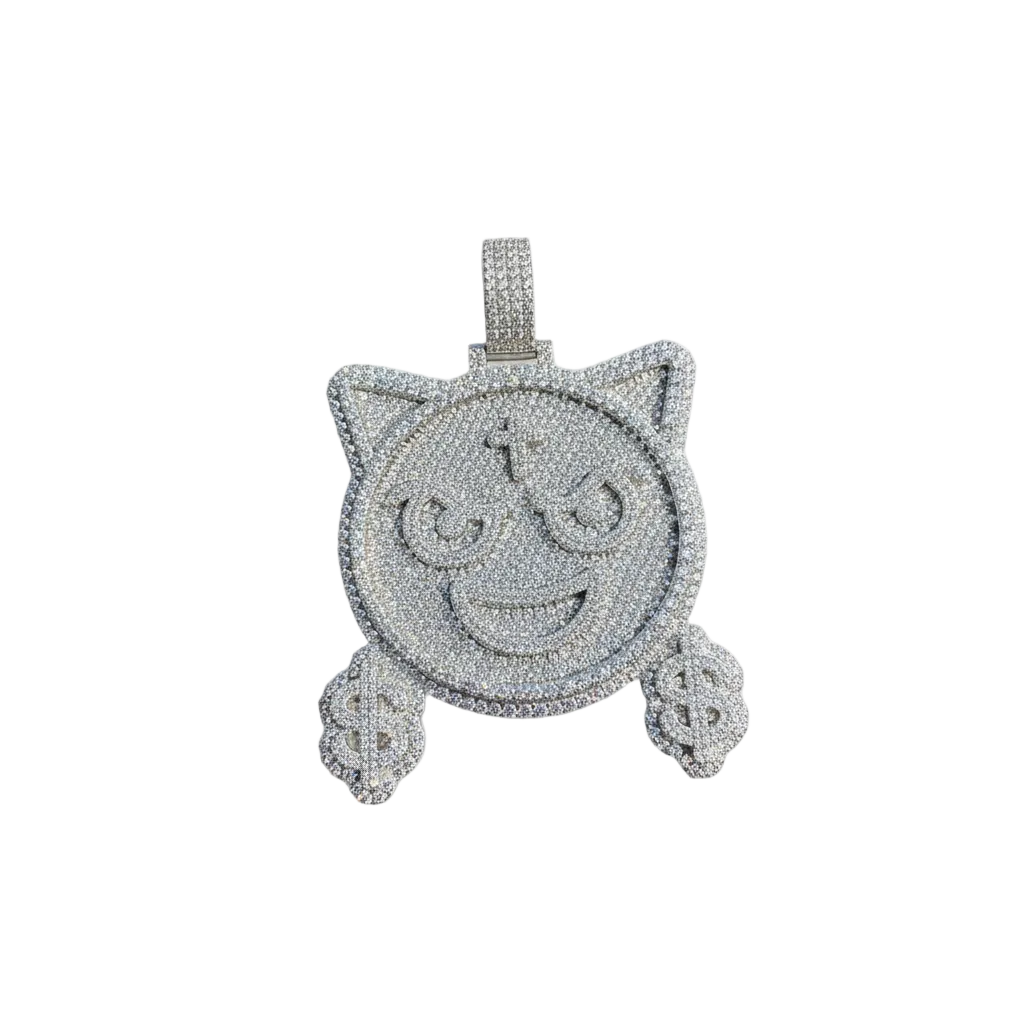 Gold Smiley Face Pendant Natural VVS Diamonds - 15.04 CTW