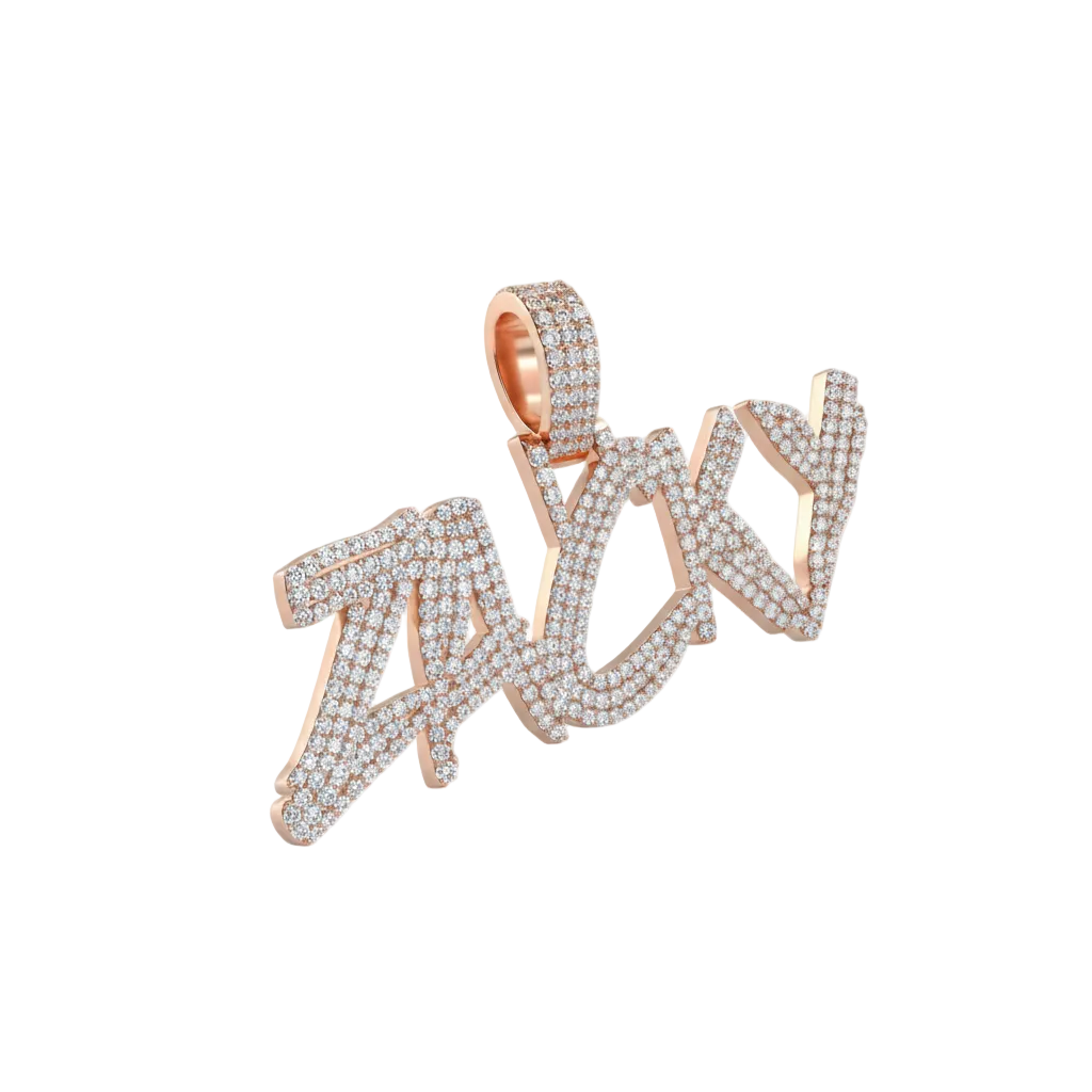 Custom "ZACKY" Letter Diamond Pendant - 3.37 CTW