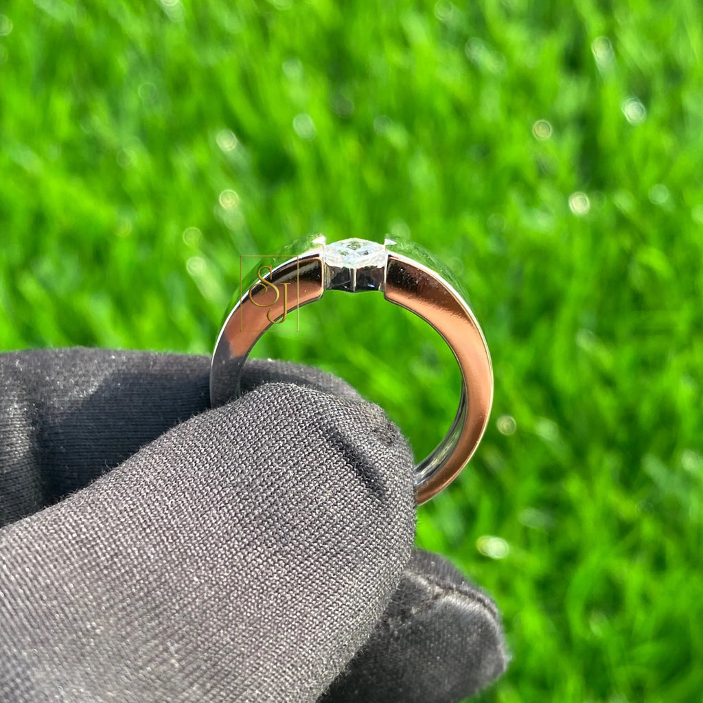 14K White Gold VVS Princess Diamond Engagement Ring for Women