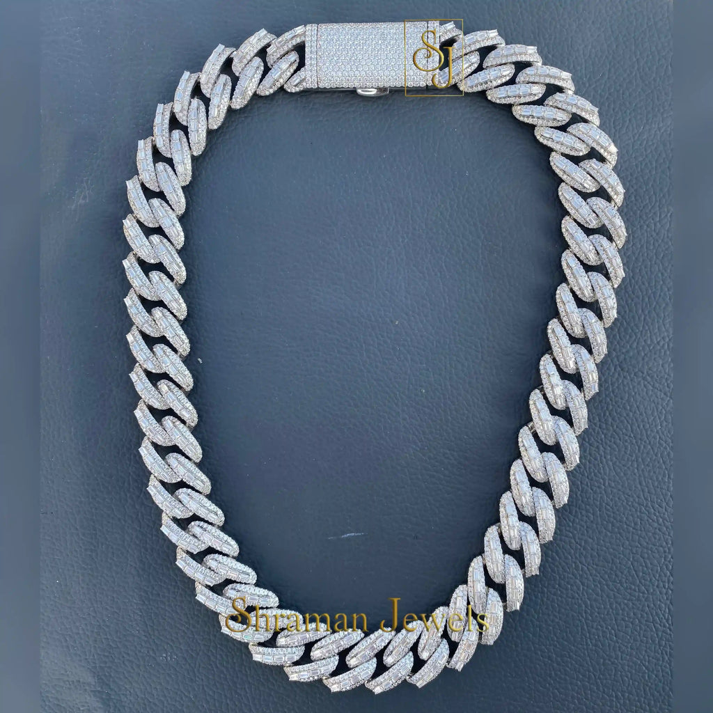 Classy 18MM Icy Baguette Hip Hop Cuban Link Chain for Men