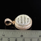 Custom Oval Diamond Pendant 10K Solid Gold - 3.43 CTW
