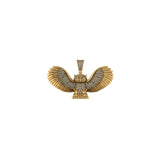 14K Yellow Gold Custom Owl Moissanite Diamond Pendant