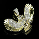 14K Yellow Gold Custom Owl Moissanite Diamond Pendant