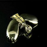 14K Yellow Gold Custom Owl Moissanite Diamond Pendant