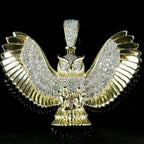Owl Diamond Pendant 14k Solid Gold - 1.00 CTW