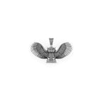 Owl Diamond Pendant 14k Solid Gold - 1.00 CTW