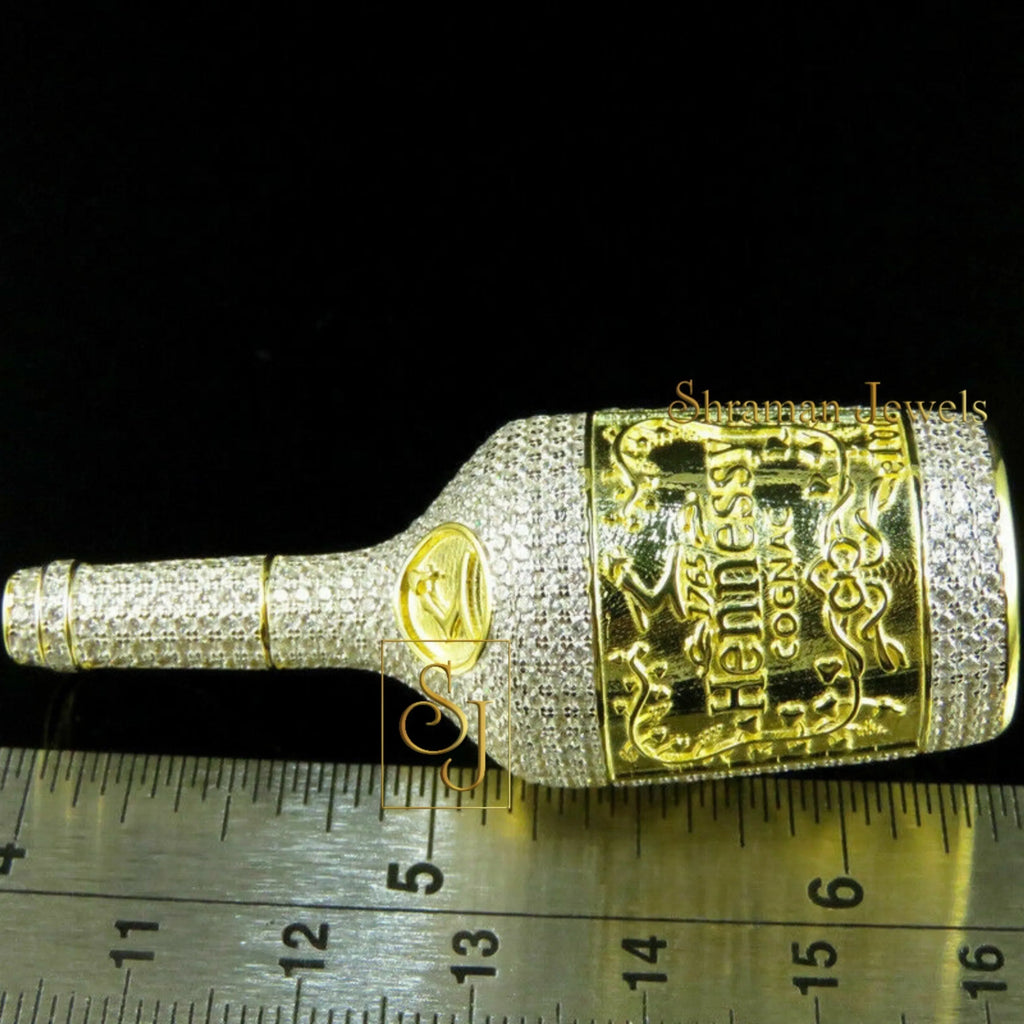 Fancy Bottle Diamond Pendant 14K solid gold -1.57 CTW