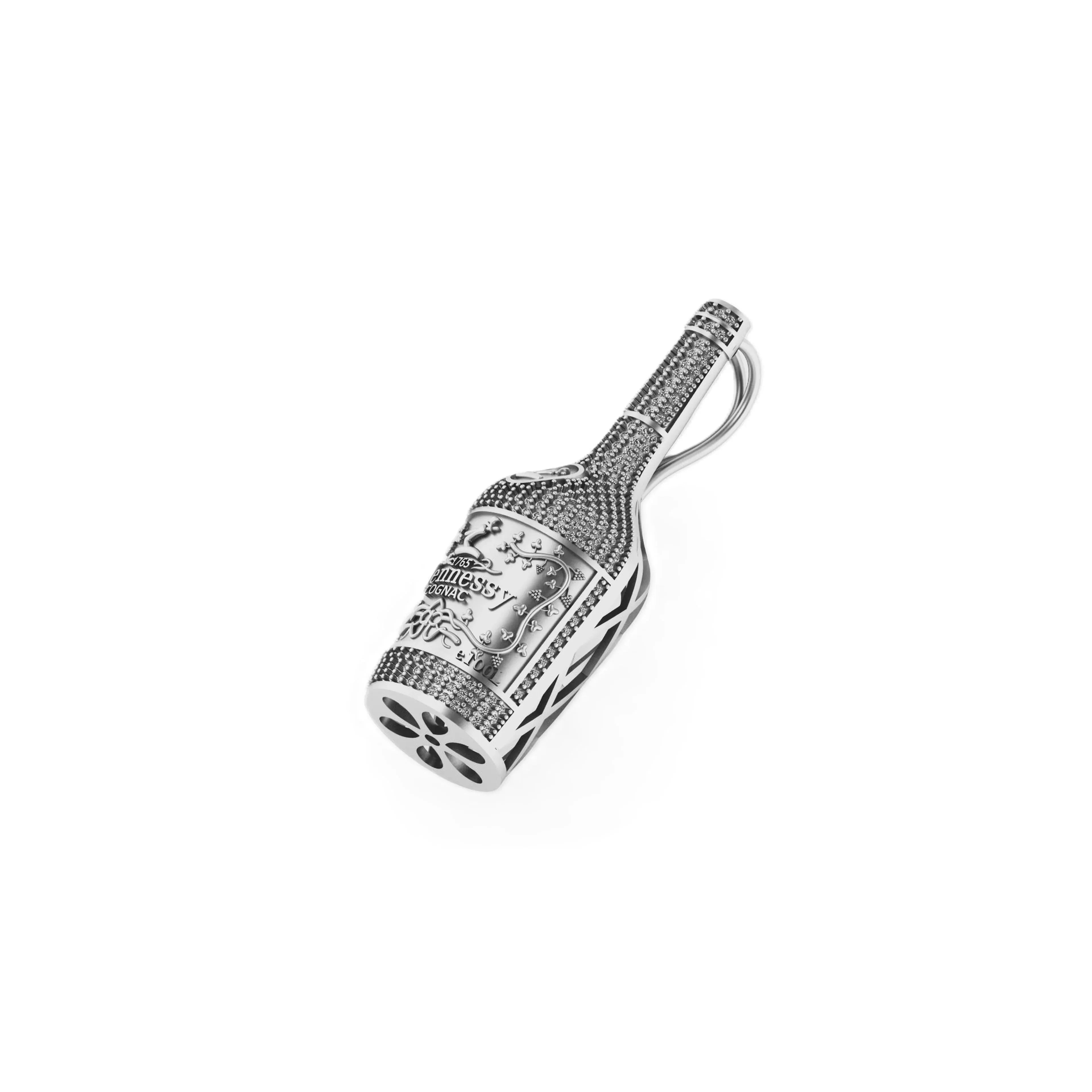 Fancy Bottle Diamond Pendant 14K solid gold -1.57 CTW