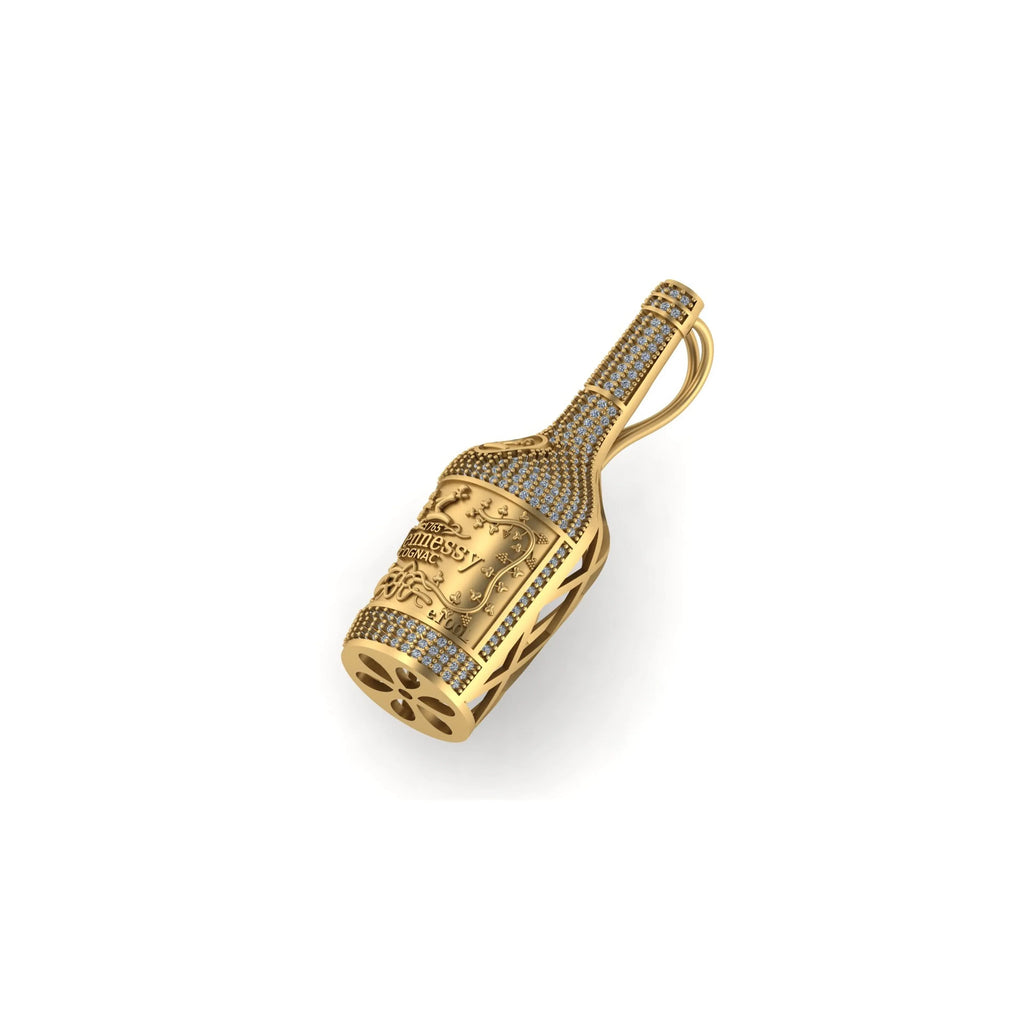 Fancy Bottle Diamond Pendant 14K solid gold -1.57 CTW