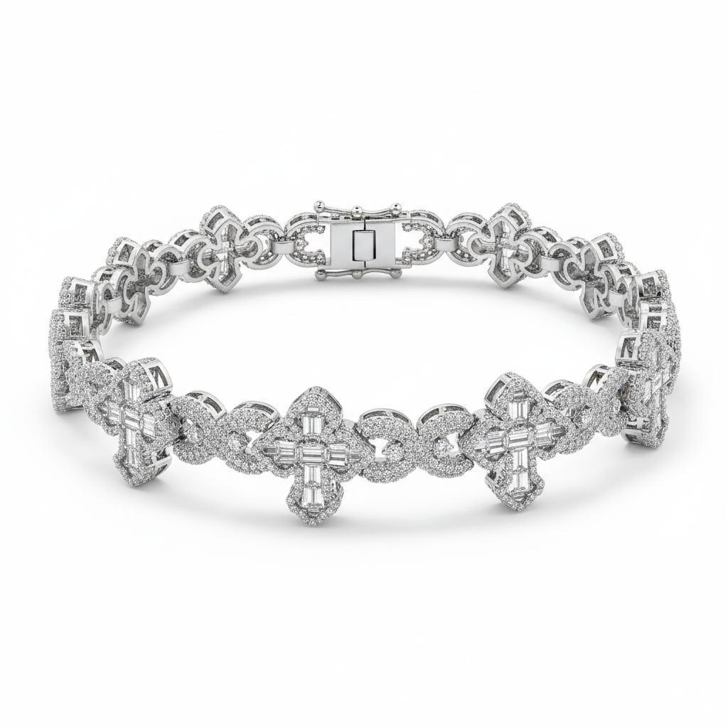 Men's Premium Out CROSS Cuban Link Bracelet