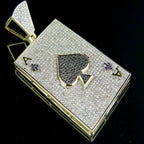 Spade Playing Card Diamond pendant 14k Solid Gold - 2.84 CTW
