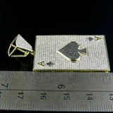 Iced out Ace of Spades Poker charm Pendant