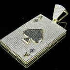 Spade Playing Card Diamond pendant 14k Solid Gold - 2.84 CTW