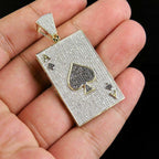 Spade Playing Card Diamond pendant 14k Solid Gold - 2.84 CTW