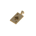 Spade Playing Card Diamond pendant 14k Solid Gold - 2.84 CTW