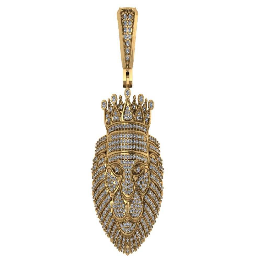 Men's VVS LION Diamond Pendant - 4.50 CTW