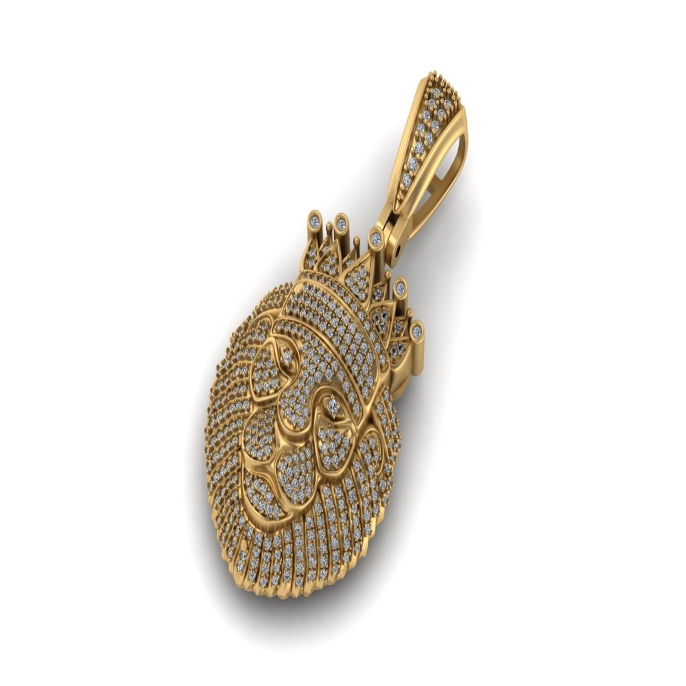 Men's VVS LION Diamond Pendant - 4.50 CTW