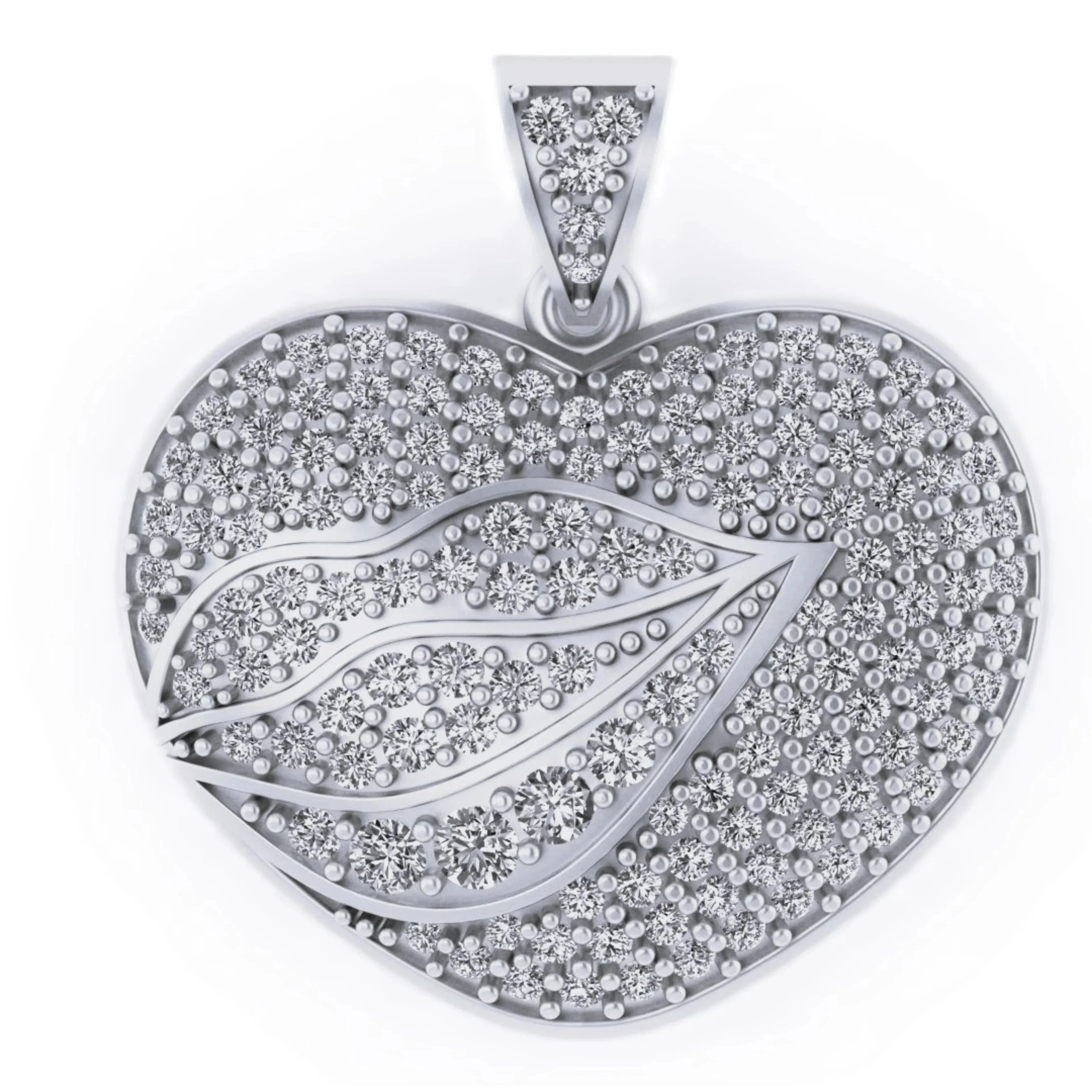 Personalized 14K solid Gold Heart Pendant Necklace - 5.80 CTW