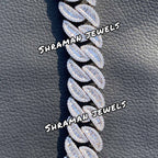 18MM Iced Out Baguette Diamond Cuban Link Chain for Men