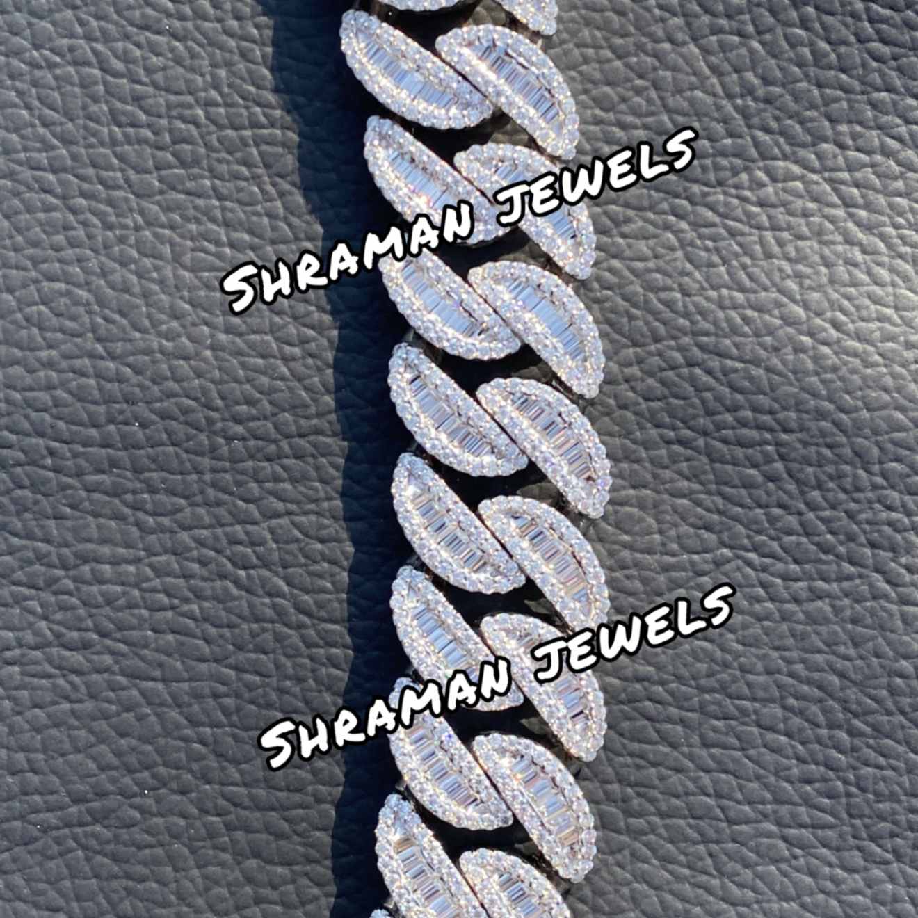 18MM Iced Out Baguette Diamond Cuban Link Chain for Men