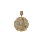 Prayer Hands Diamond Pendant 14k Solid Gold - 4.37 CTW