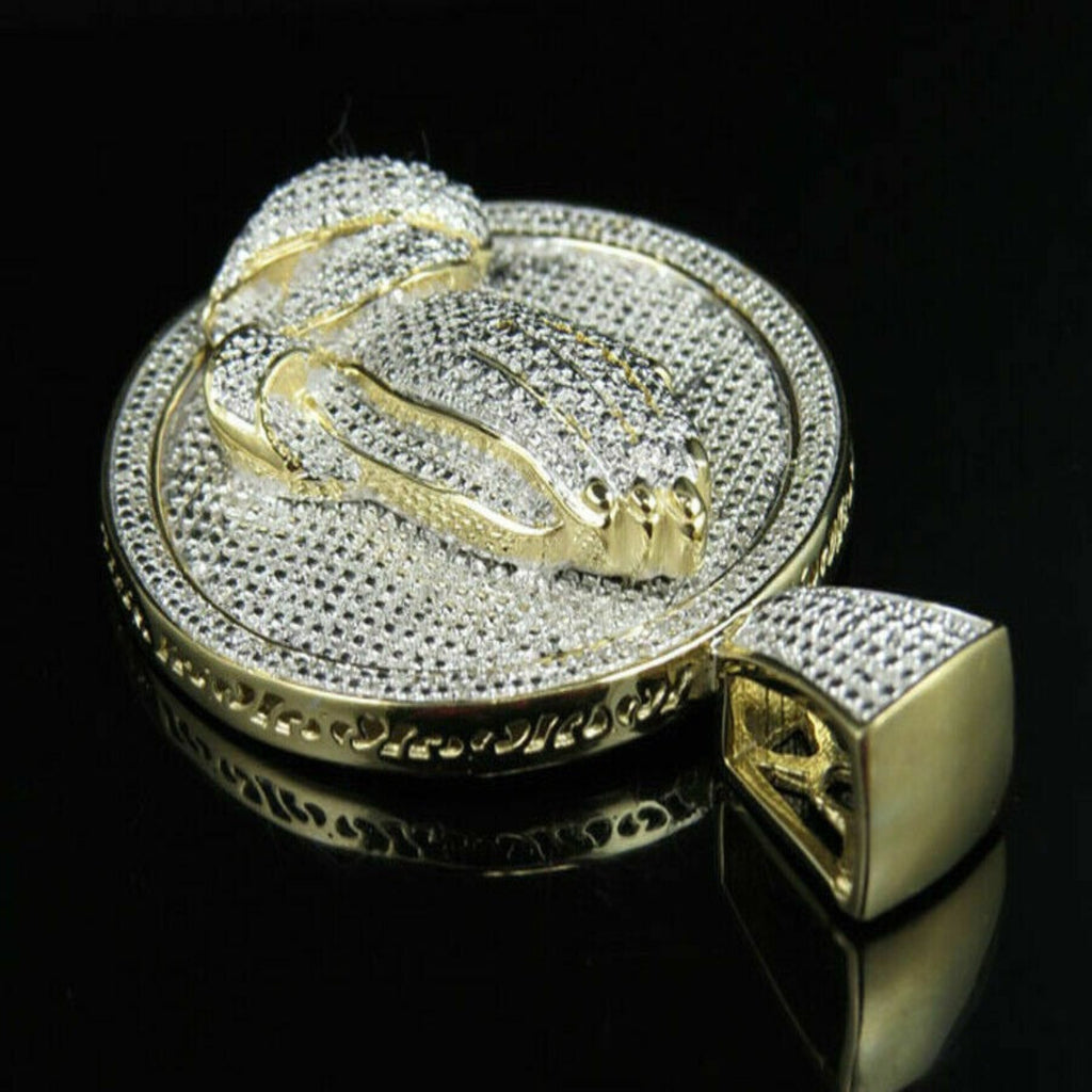 Prayer Hands Diamond Pendant 14k Solid Gold - 4.37 CTW