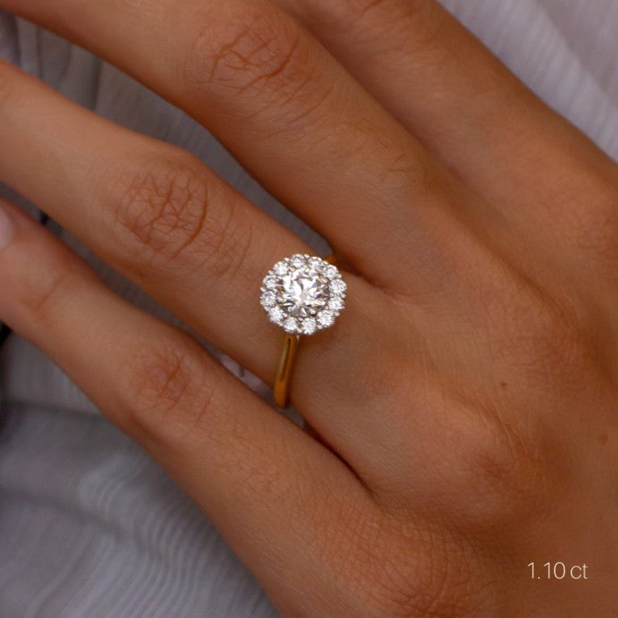 50 Pointer Round Lab Diamond Wedding Solitaire Ring in Gold