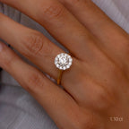 50 Pointer Round Lab Diamond Wedding Solitaire Ring in Gold