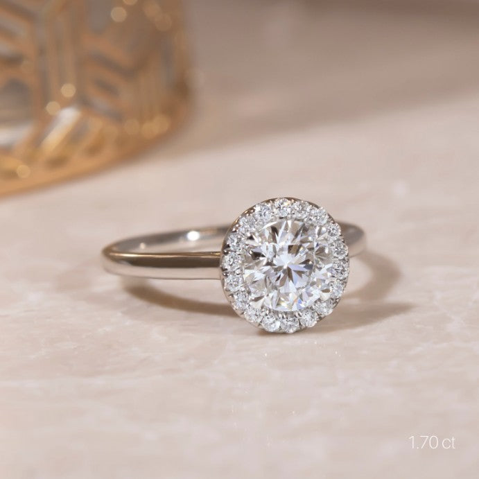 50 Pointer Round Lab Diamond Wedding Solitaire Ring in Gold