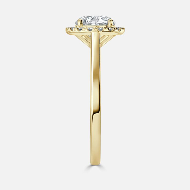50 Pointer Round Lab Diamond Wedding Solitaire Ring in Gold