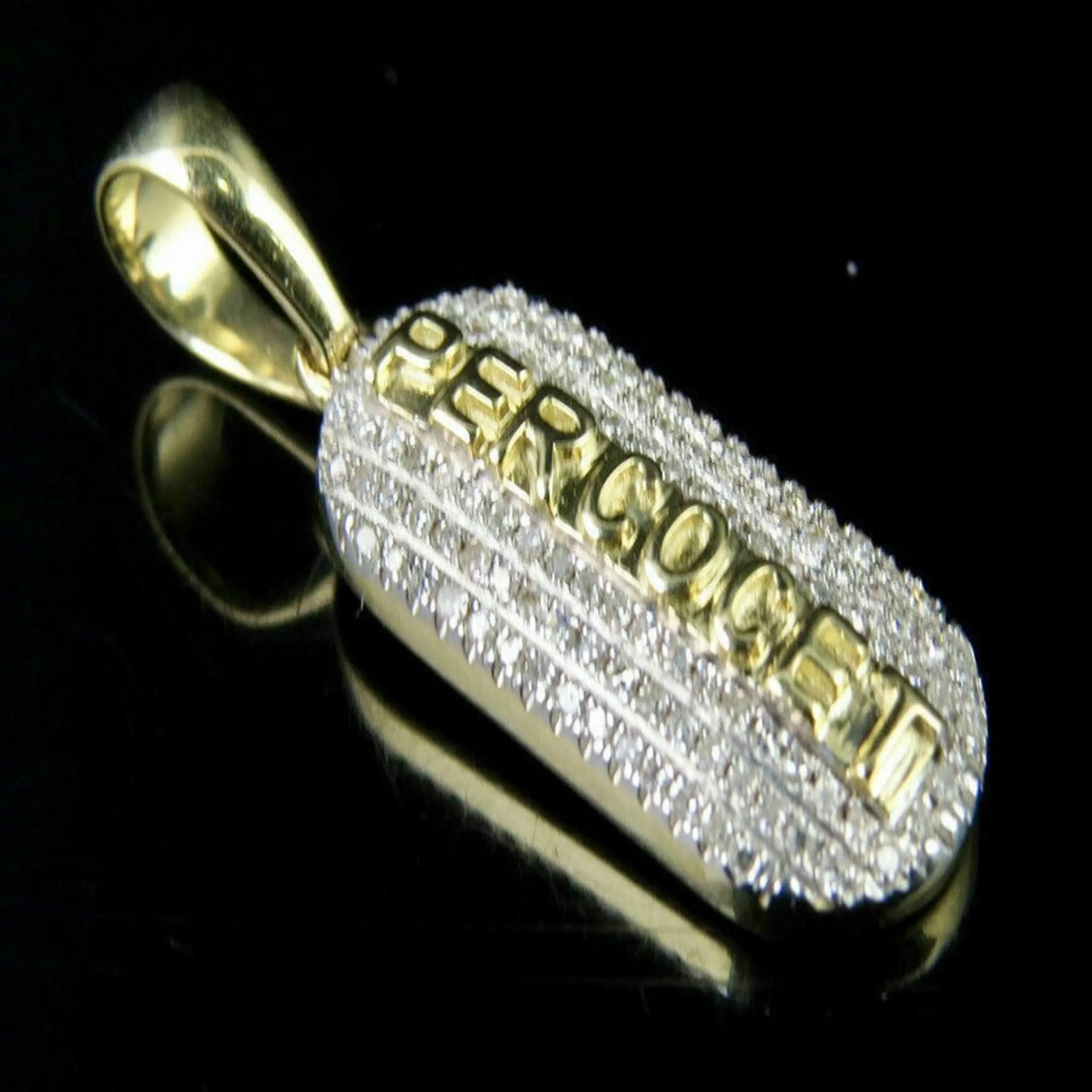 Medicine Pill Diamond Pendant 14k Solid Gold - 0.75 CTW