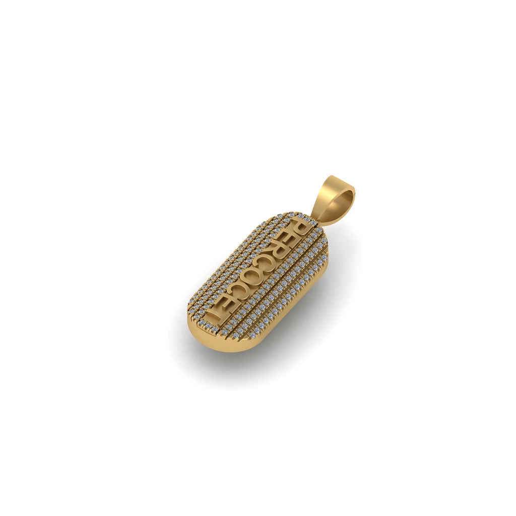 Medicine Pill Diamond Pendant 14k Solid Gold - 0.75 CTW