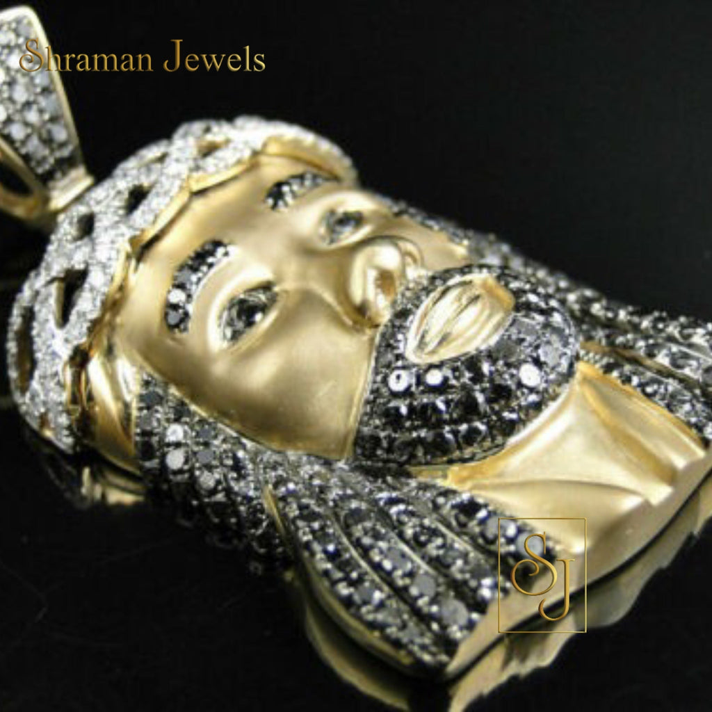 Exclusive VVS Diamond Jesus Head Pendant Religious Jewelry for Men - 1.1 CTW