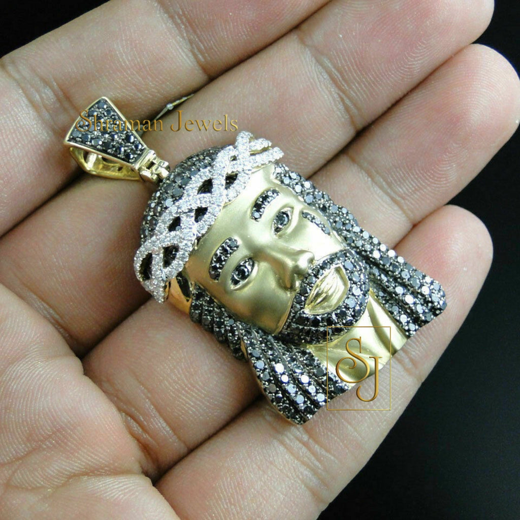Exclusive VVS Diamond Jesus Head Pendant Religious Jewelry for Men - 1.1 CTW