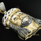 Exclusive VVS Diamond Jesus Head Pendant Religious Jewelry for Men - 1.1 CTW