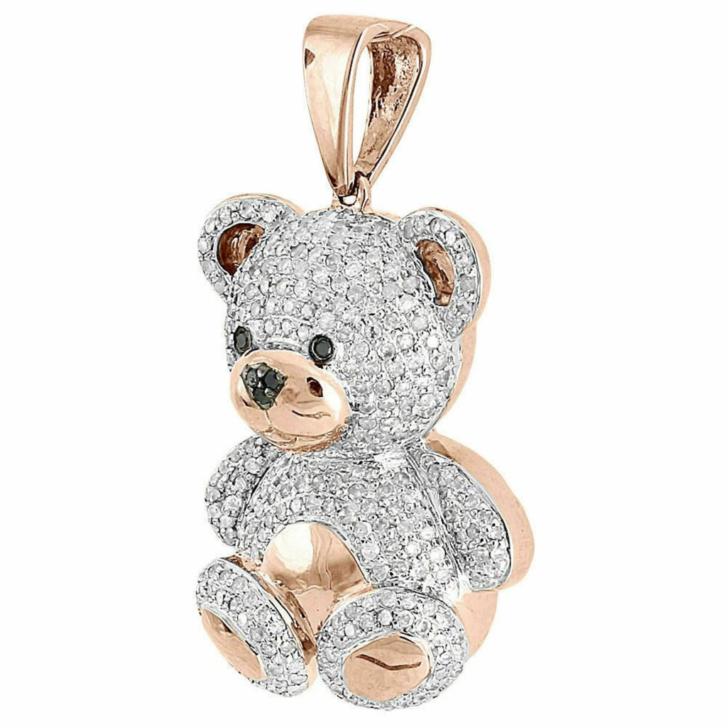 Teddy Bear Diamond Pendant 14k Solid Gold - 2.57 CTW