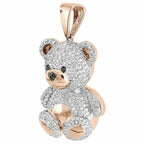 Teddy Bear Diamond Pendant 14k Solid Gold - 2.57 CTW