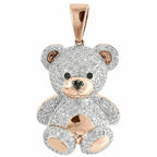Teddy Bear Diamond Pendant 14k Solid Gold - 2.57 CTW