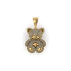 Teddy Bear Diamond Pendant 14k Solid Gold - 2.57 CTW