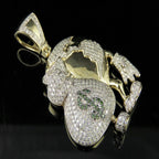 Globe Diamond Pendant 14K Solid Gold - 1.78 CTW