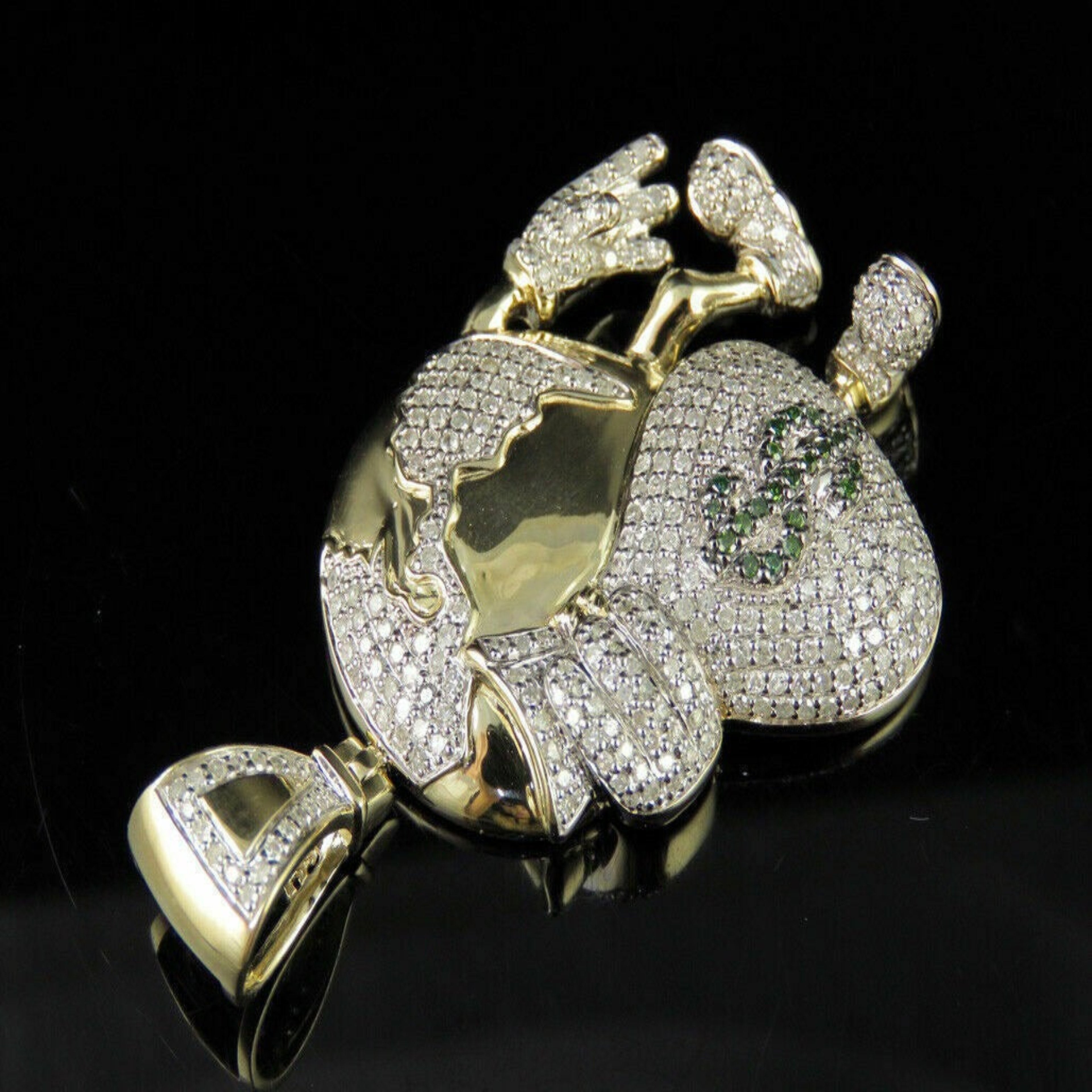 Globe Diamond Pendant 14K Solid Gold - 1.78 CTW