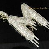 Custom Initial Letter Diamond Pendant for Men