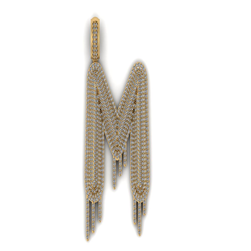 Custom Letter Diamond Pendant 14K Solid Gold - 4.59 CTW