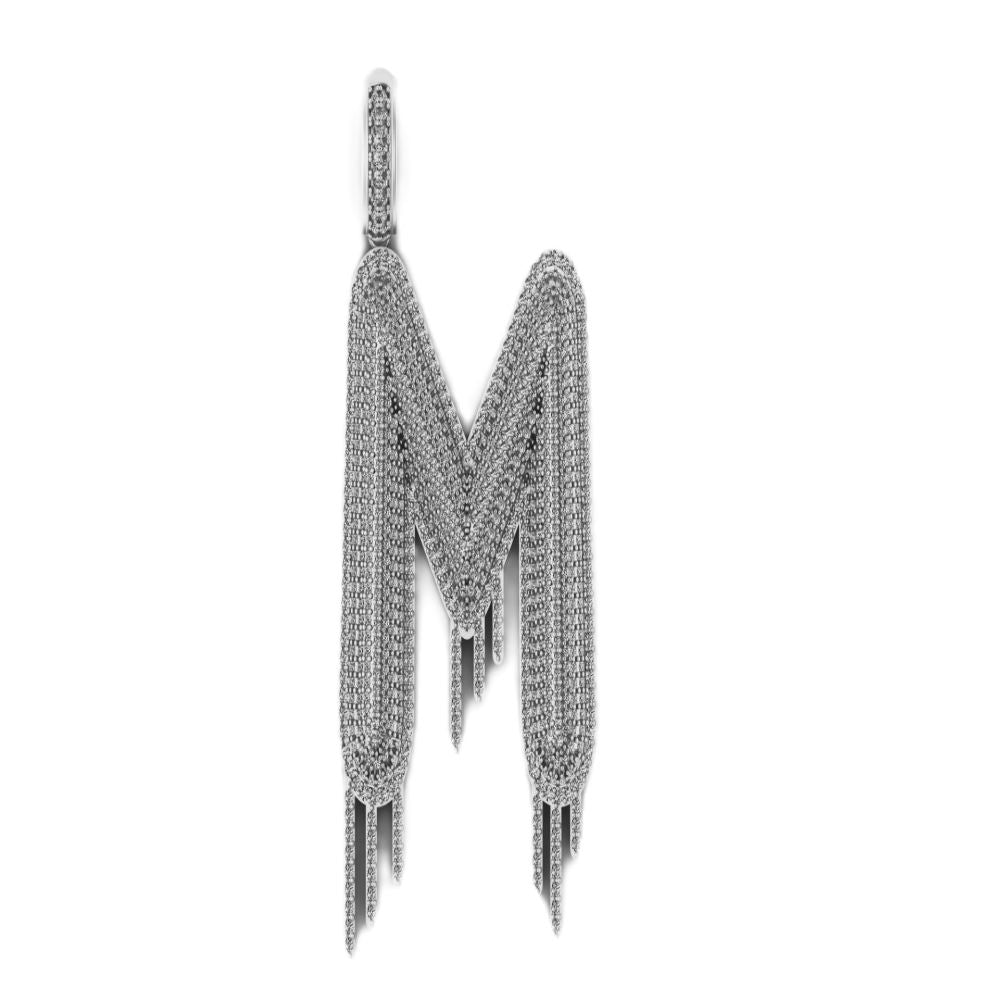 Custom Letter Diamond Pendant 14K Solid Gold - 4.59 CTW