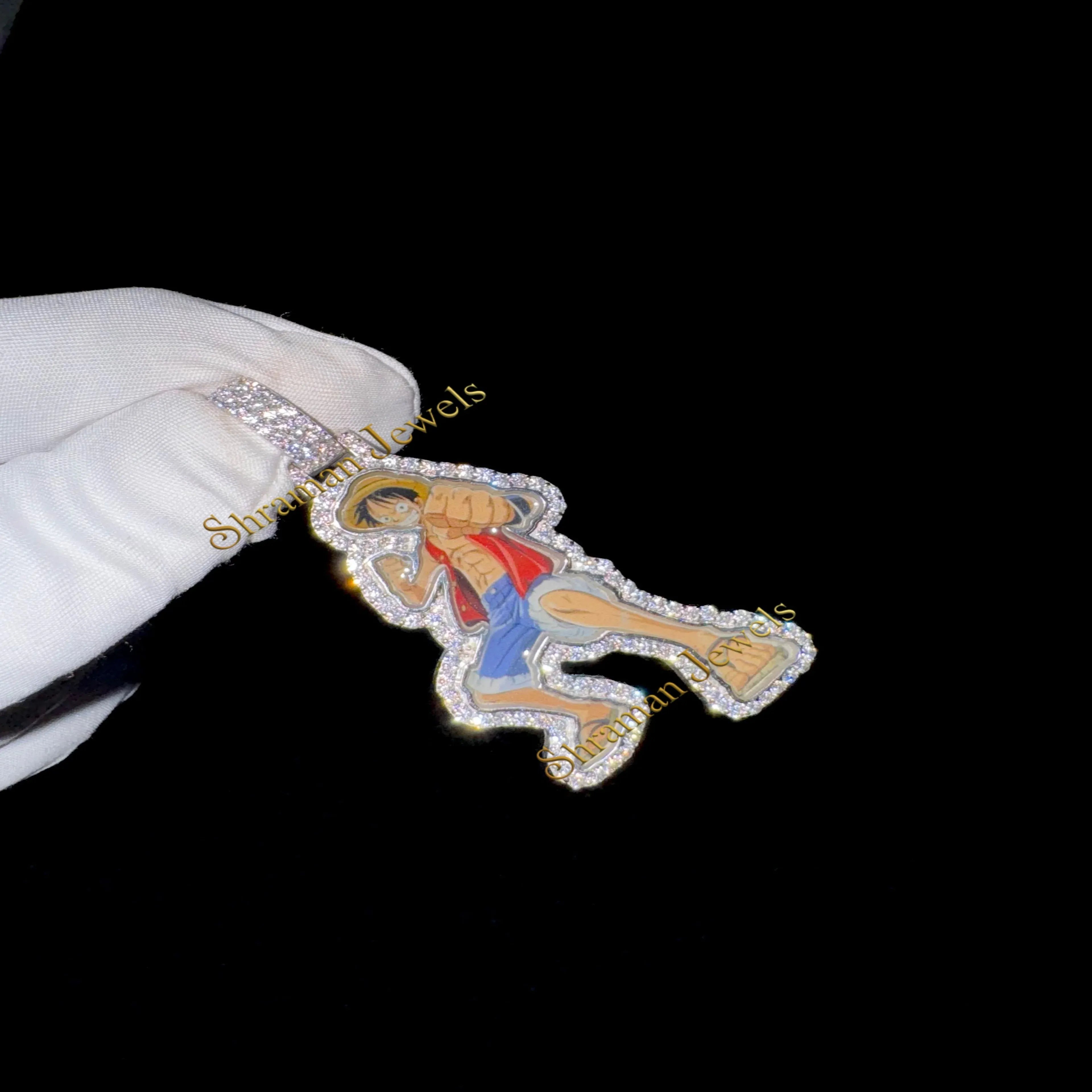 Anime Pendant | Monkey D Luffy VVS Diamond Pendant - 2.15 CTW