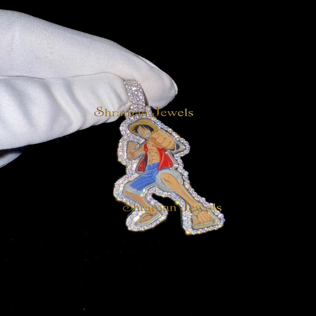 Anime Pendant | Monkey D Luffy VVS Diamond Pendant - 2.15 CTW