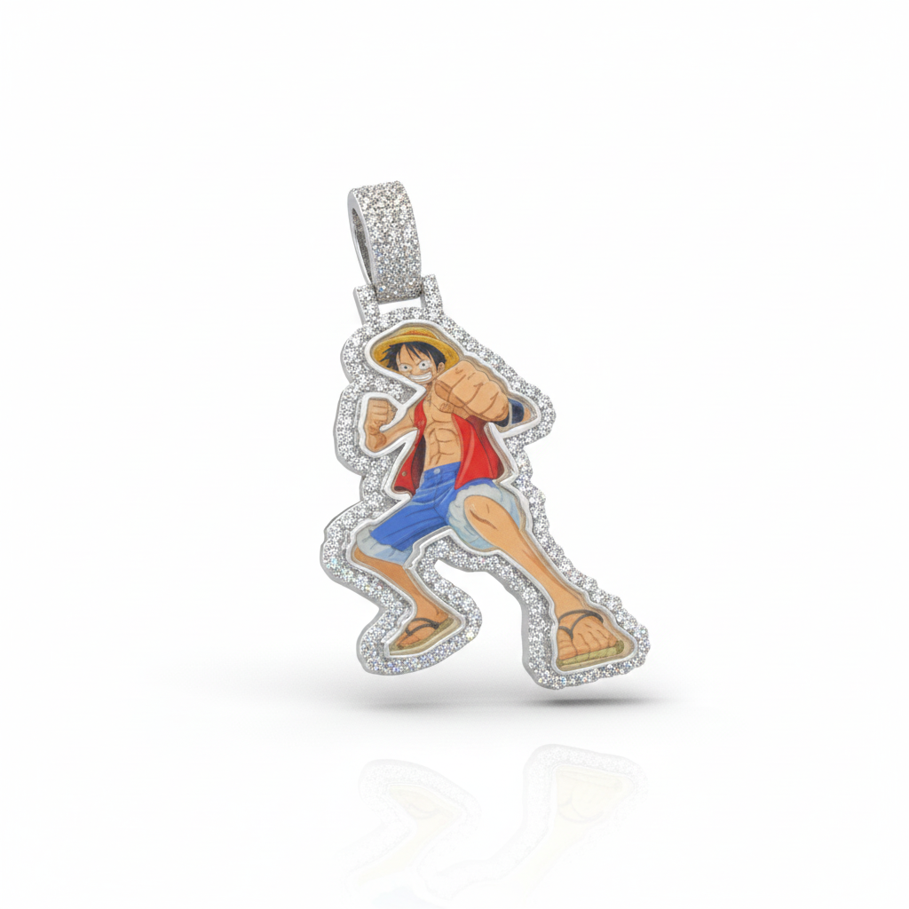 Anime Pendant | Monkey D Luffy VVS Diamond Pendant - 2.15 CTW